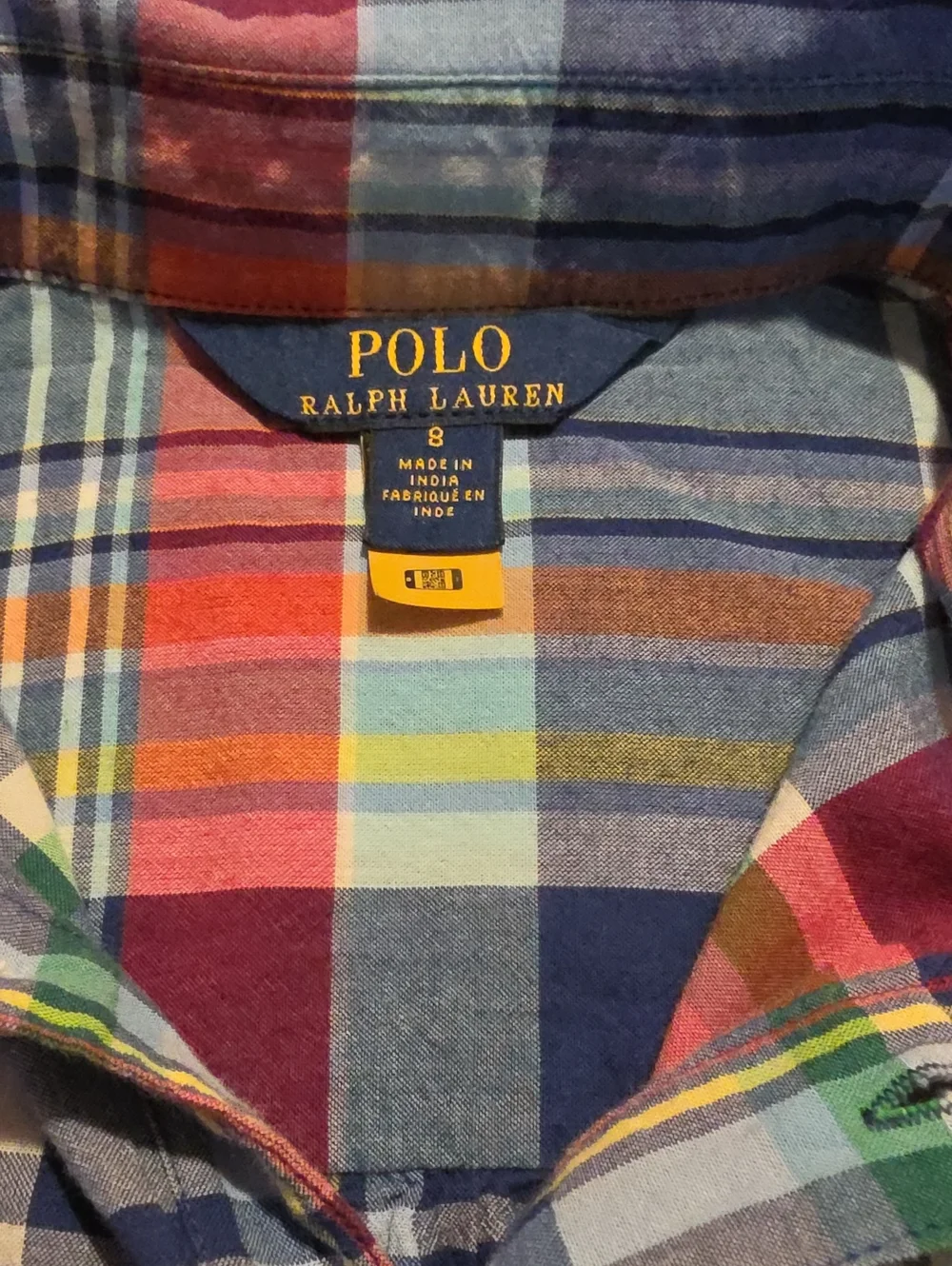 Girls Ralph Lauren Multicolor Plaid Button-Front Shirt Size 8